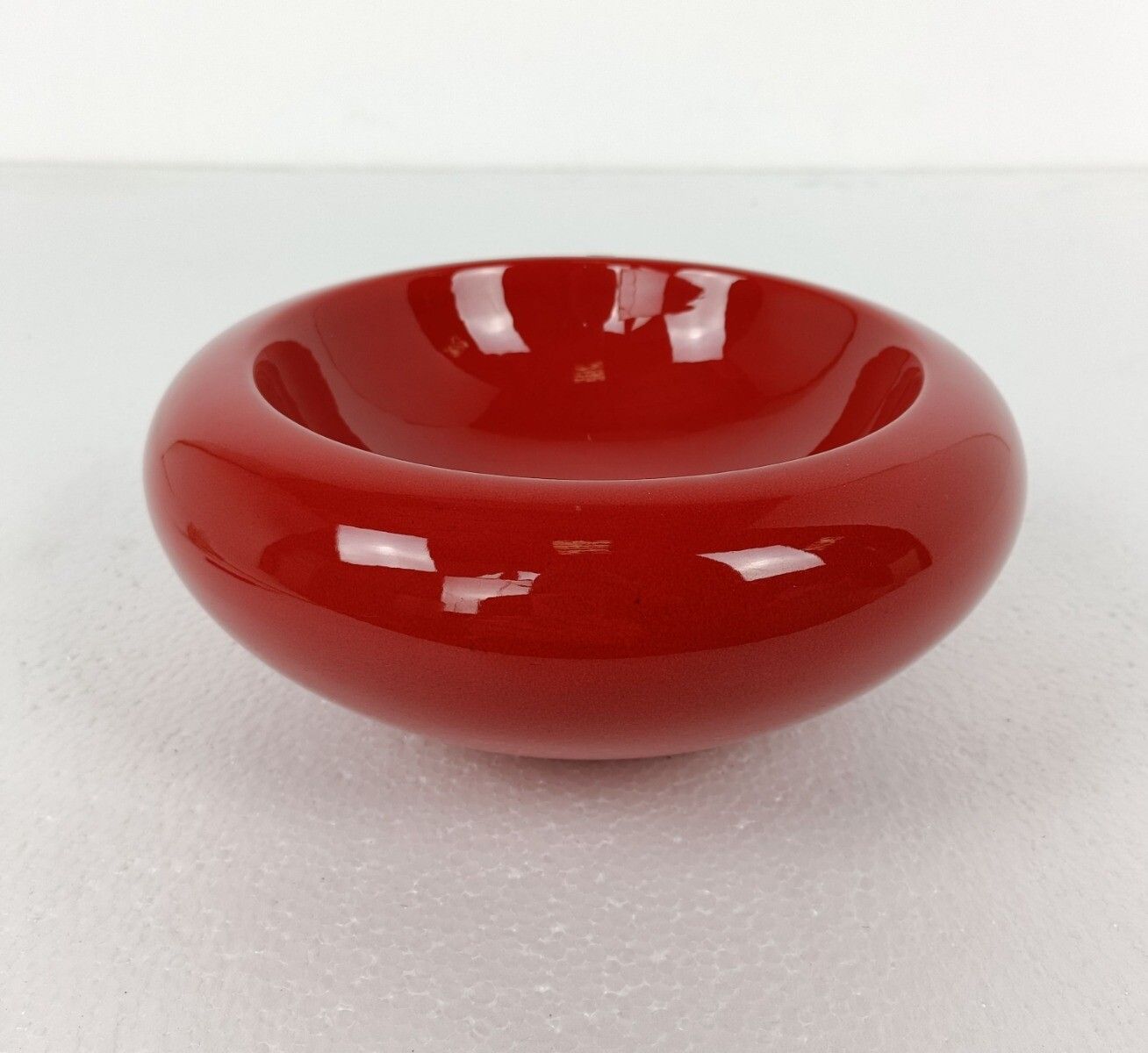 Pino Spagnolo For Sicart Italy, 1960/70's Space Age Dish Bowl Collector Red Ce photo Home Decor
