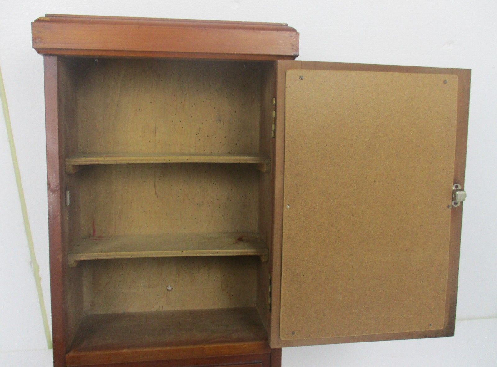 photo for sale Large Apothecary Bathroom Medicine Kitchen Cabinet Wood Barn Style Beveled Glass