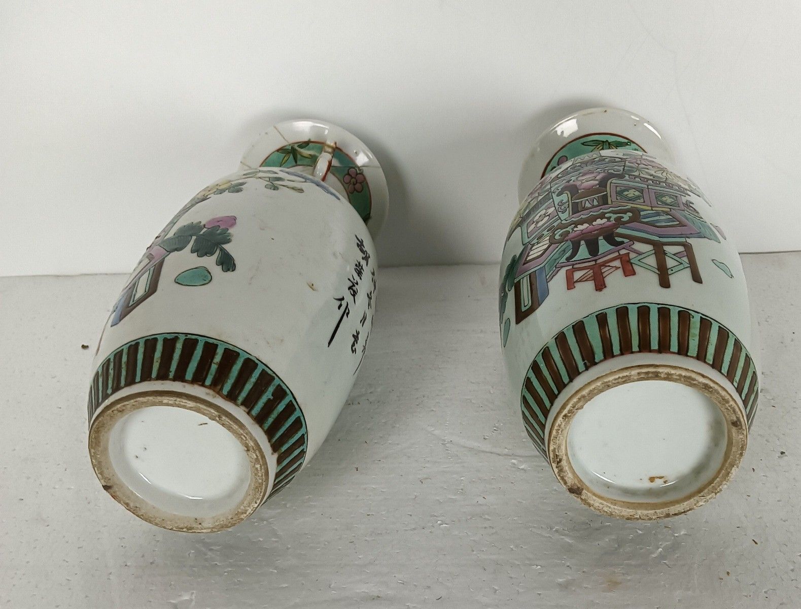 photo for sale China  . Qing A Couple Of Chinese Famille Rose Porcelain Vase Vaso Cinese Ch