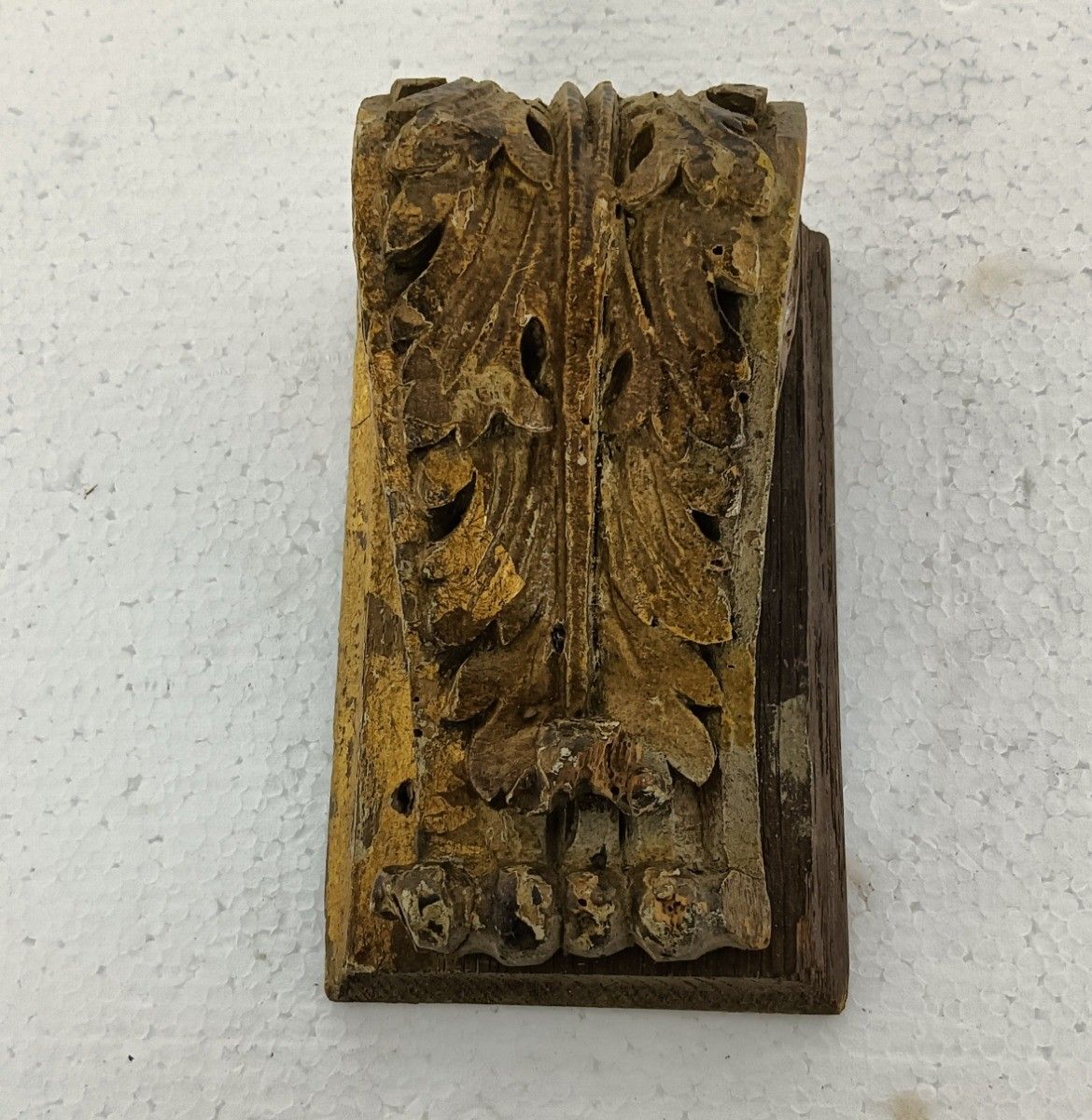 Stunning Hand Carved  Wooden Antique Corbel Trim Gold Gilded Wall Hanging Reclai photo for sale