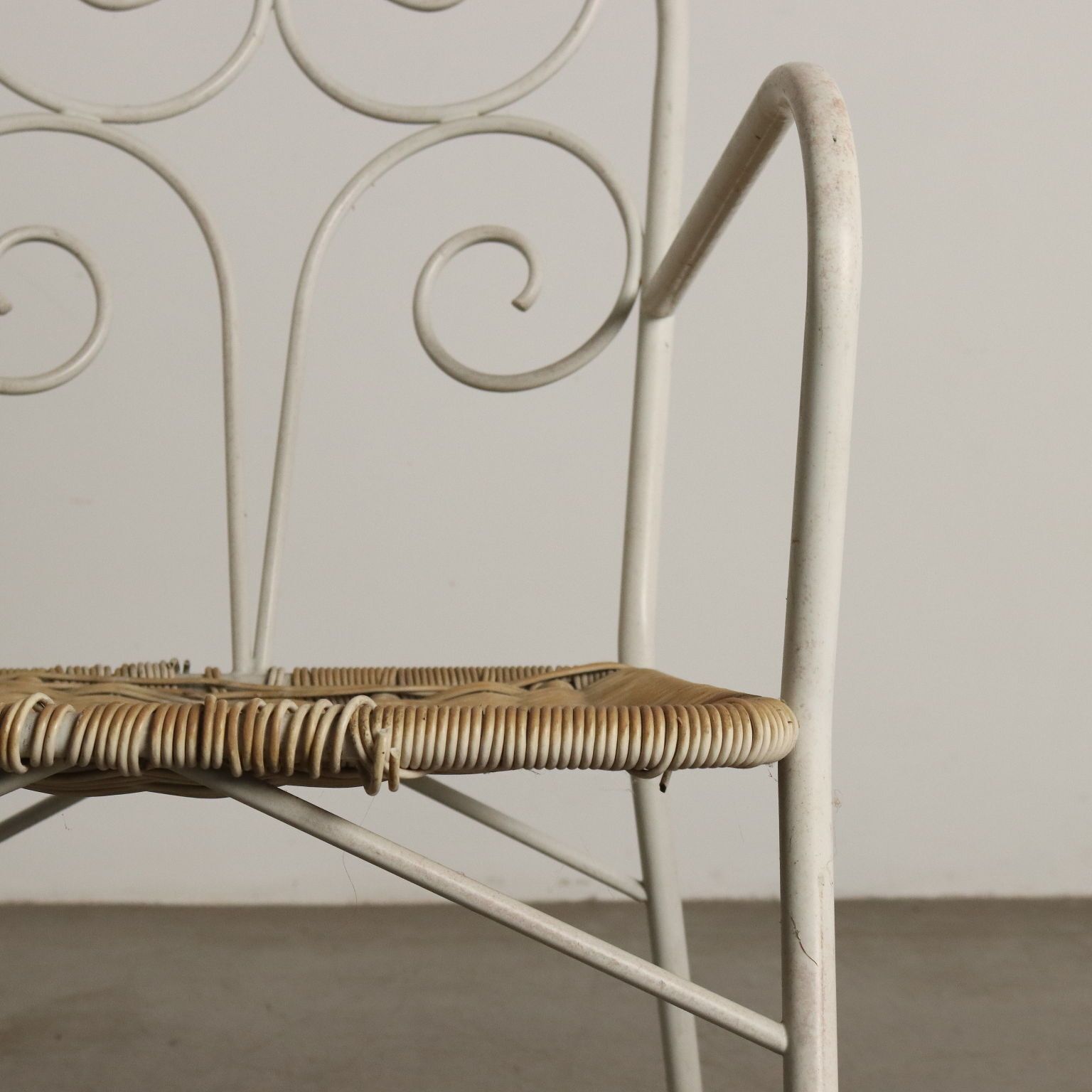Vintage Garden Chairs Enamelled Iron Plastic Design Italy 1960s photo vinterior