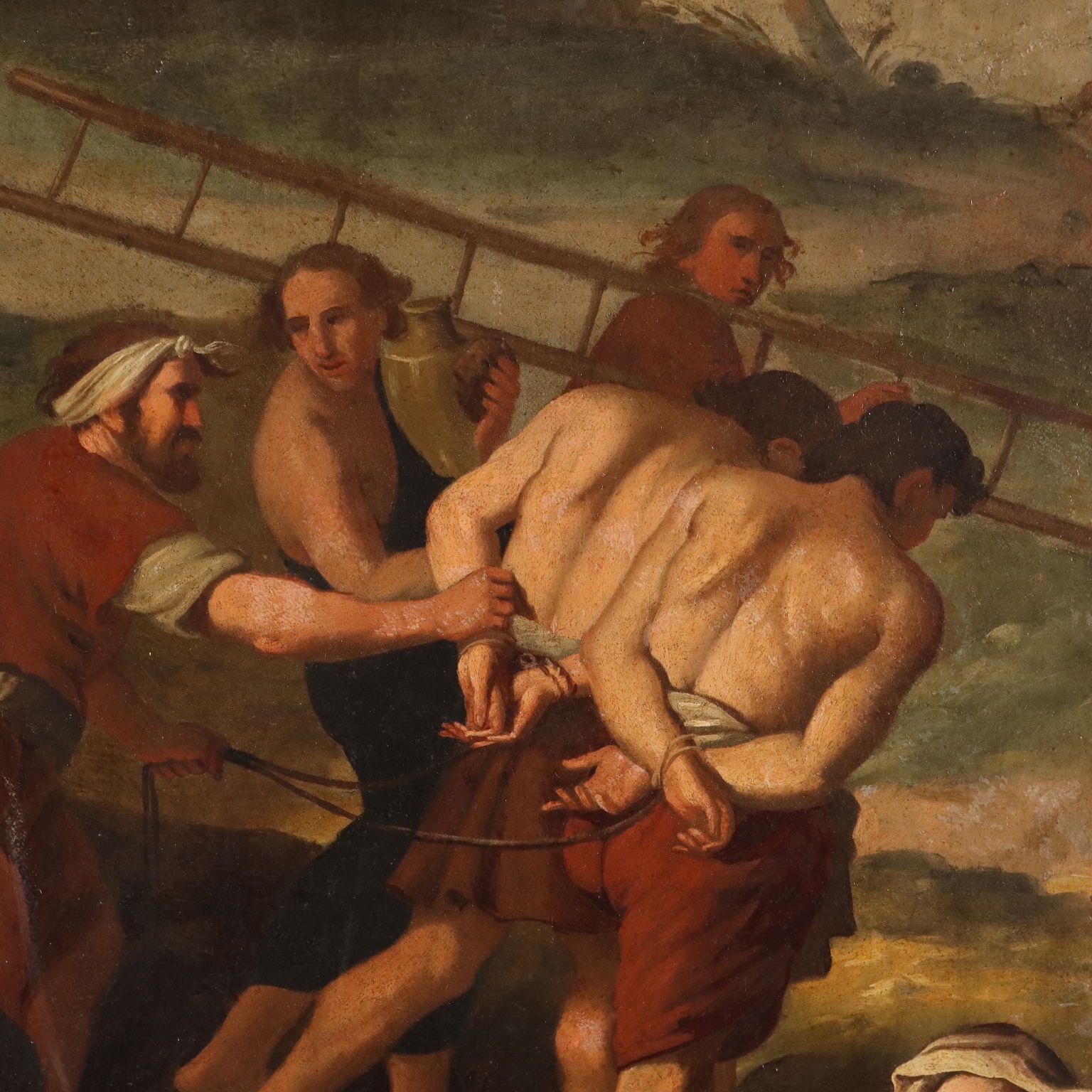 Antique Painting Copy From Pierre Mignard Jesus On The Road To Calvary photo vintage