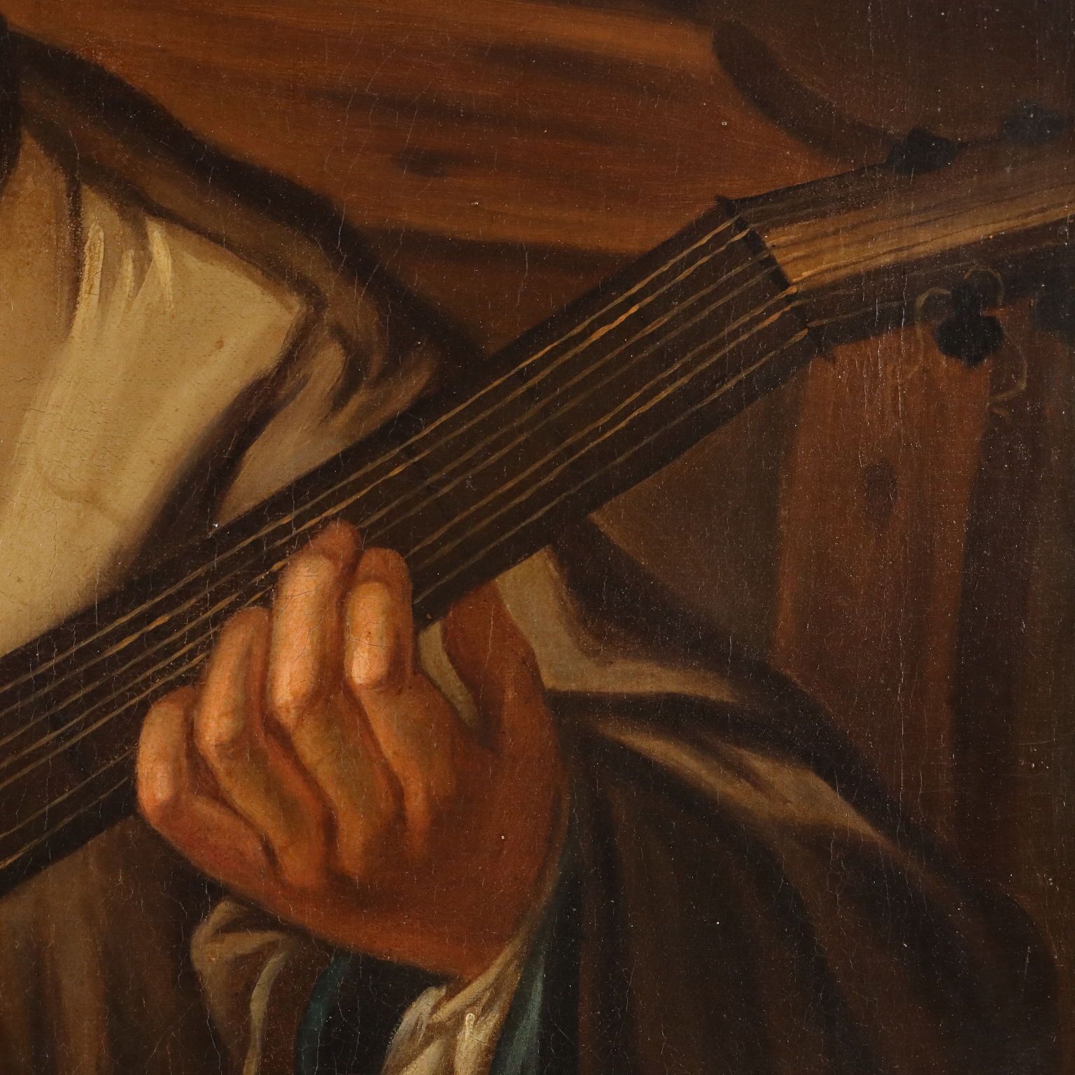 The Guitar Player Antique Painting Oil On Canvas XIX Century photo buy