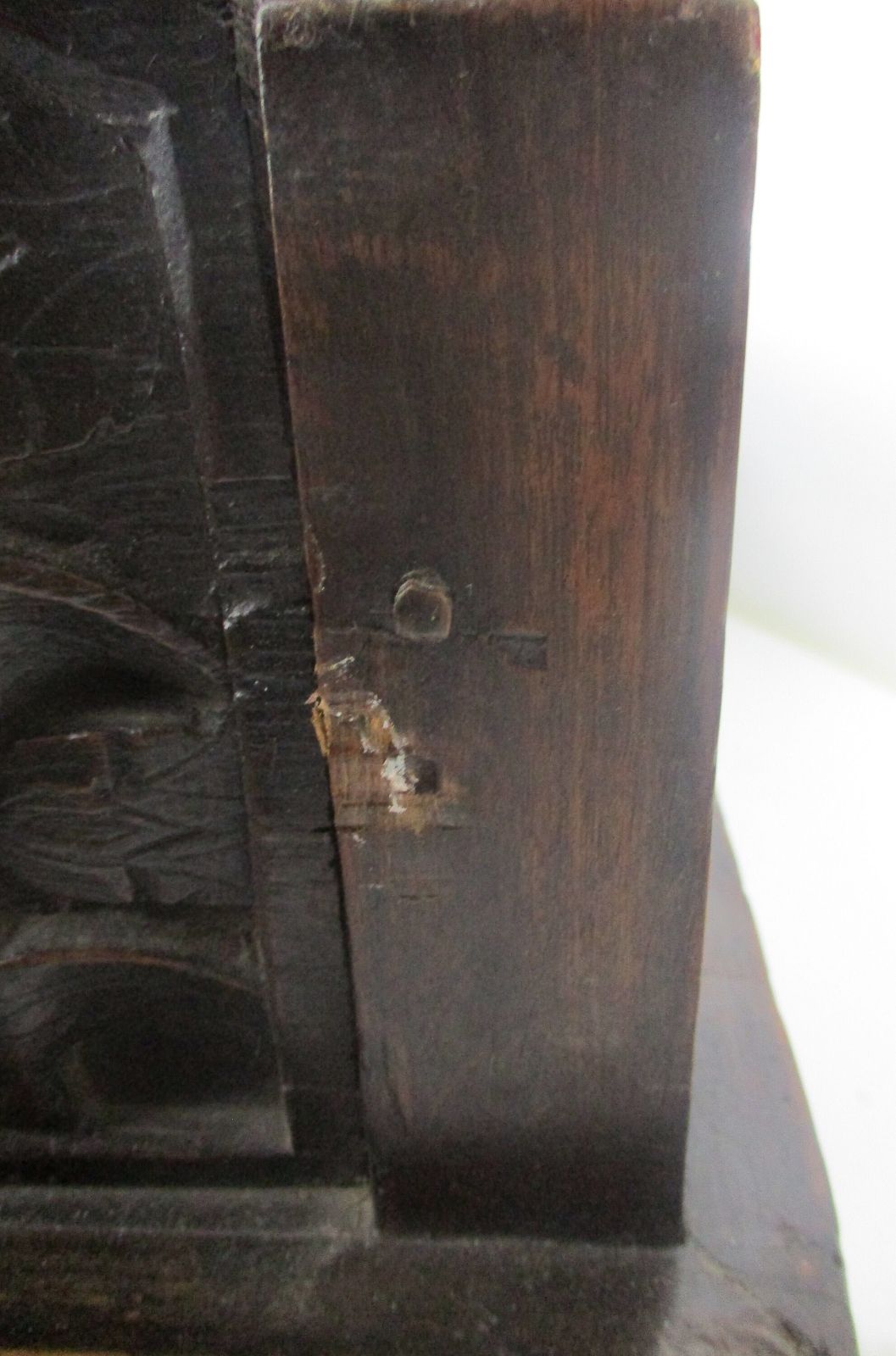 photo furniture Antique 19th Century Wooden Breton Cradle Crib Turned Into Chest With Rush Seati