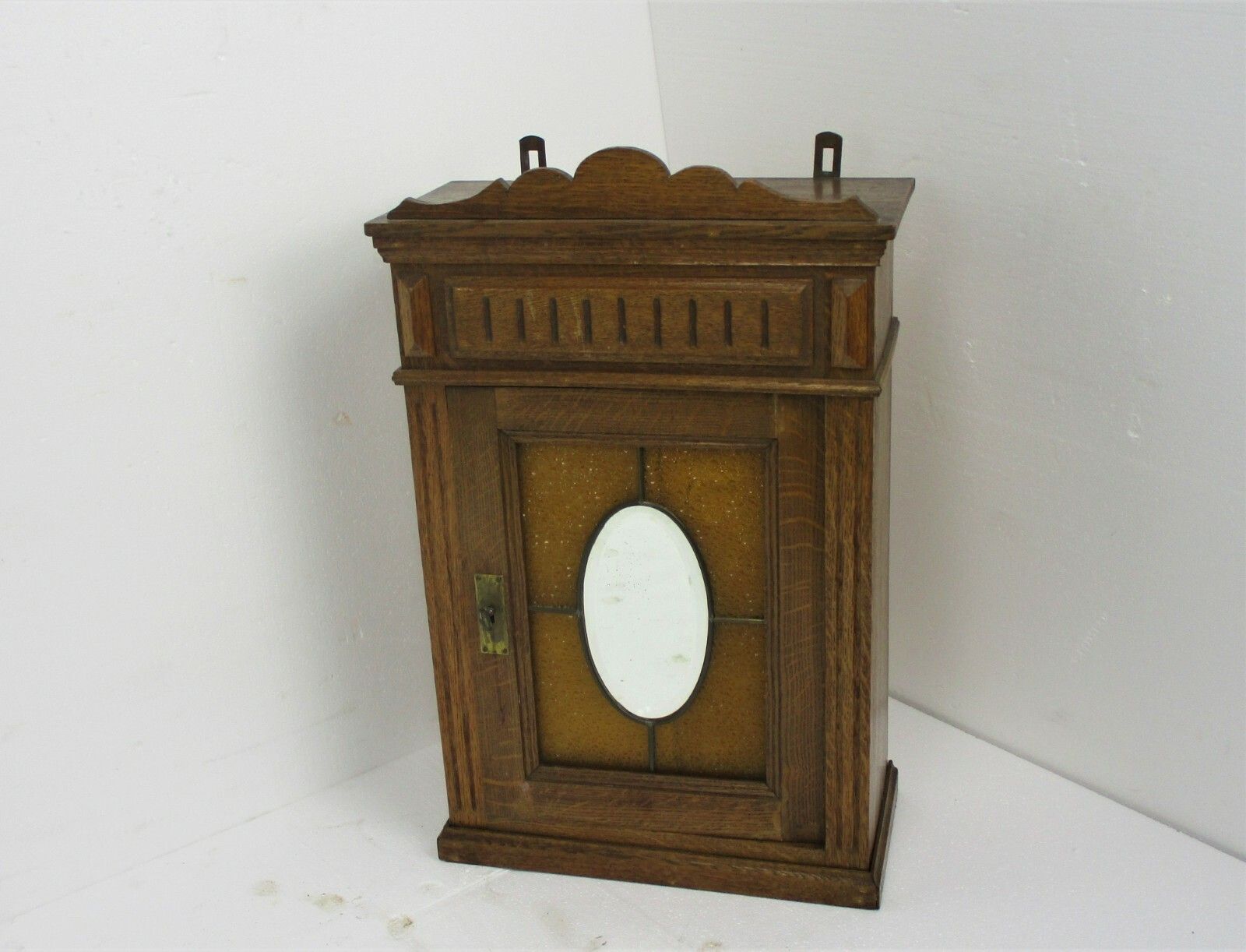 Kitchen Apothecary Bathroom Pharmacy Cabinet Amber Bubbled And Leaded Glass photo furniture