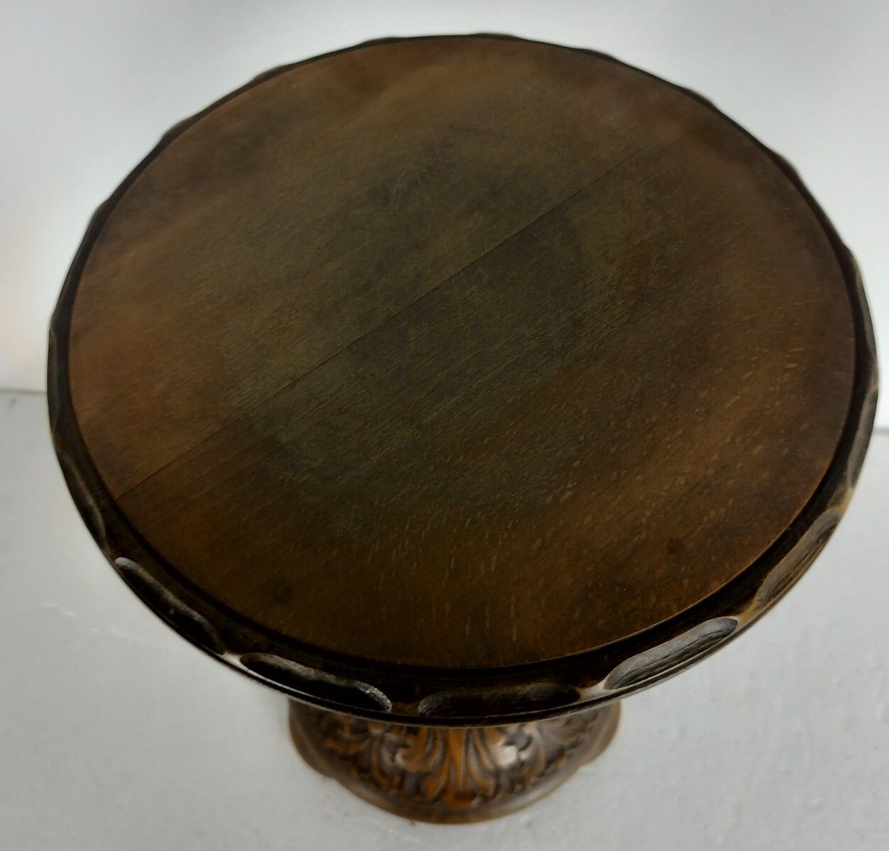 Gorgeous Pedestal Plant Stand Ornate Carved Wood Barley Twist Side Table Barn St photo vinterior