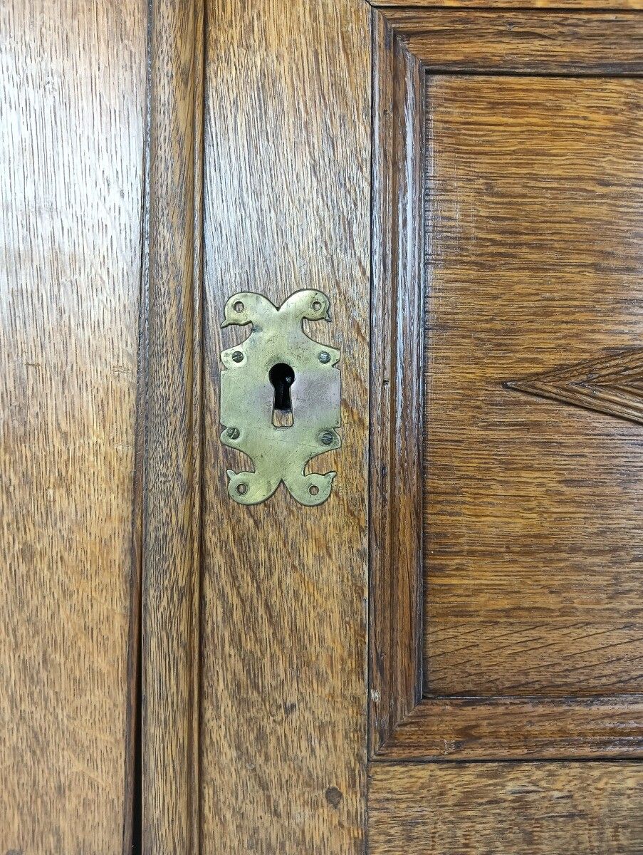 Pair Antique French Hand Carved Wood Inlay Stars Door Panels 19thc  Reclaimed Ar photo vintage
