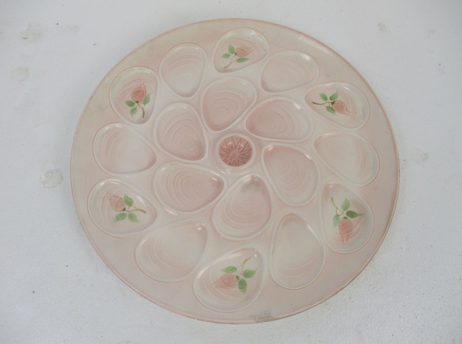 Large French Oyster Serving Plate Faience Ceramic Majolica Pink Marked France Po photo furniture