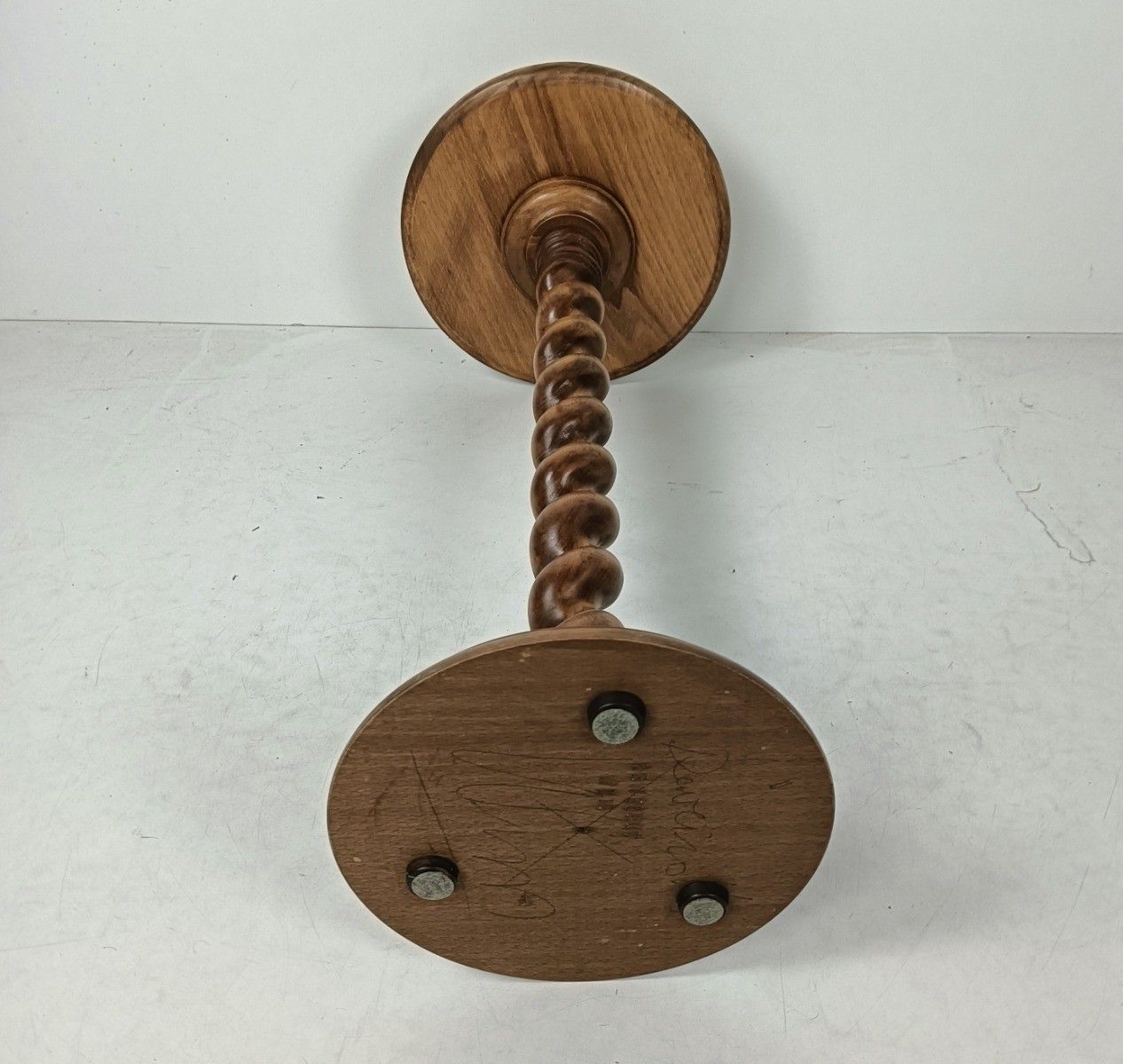 Large Barley Twist Vintage Carved Wood Pedestal Side Table Plant Stand Bonsai Ta photo buy