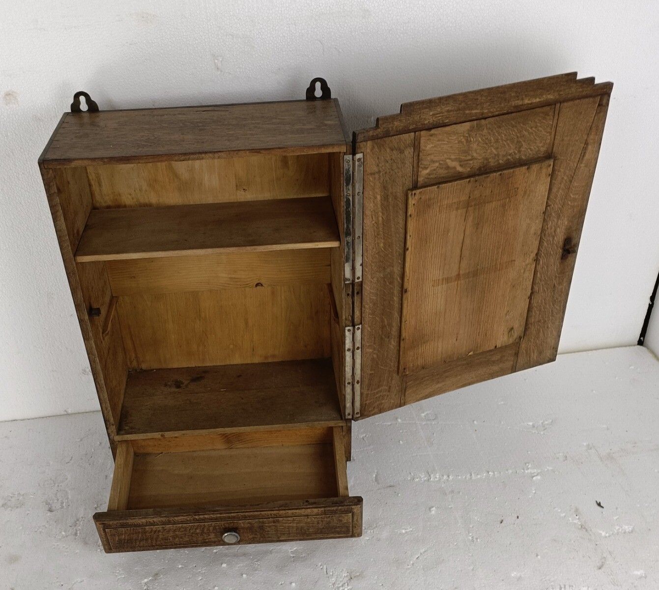 Large Medicine Apothecary Kitchen Bathroom Cabinet Antique Carved Wood Beautiful photo vinterior