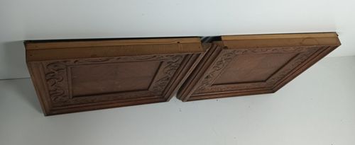 Antique Couple Of Door Panels Cabinet Carved Wood Inlay Beautiful Architectural photo furniture
