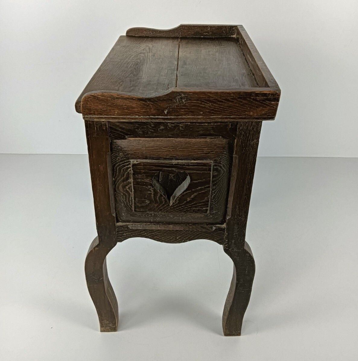 Antique French Country Bedside Table Nightstand 19th Century Heart Detail Carved photo Furniture