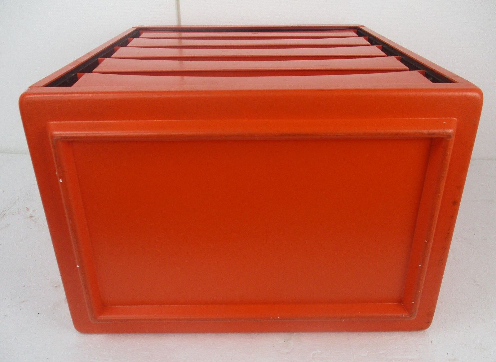 Furniture Vintage Hard Plastic Space Age Chest Of Drawers Storage Unit Meurop Emont Htf photo