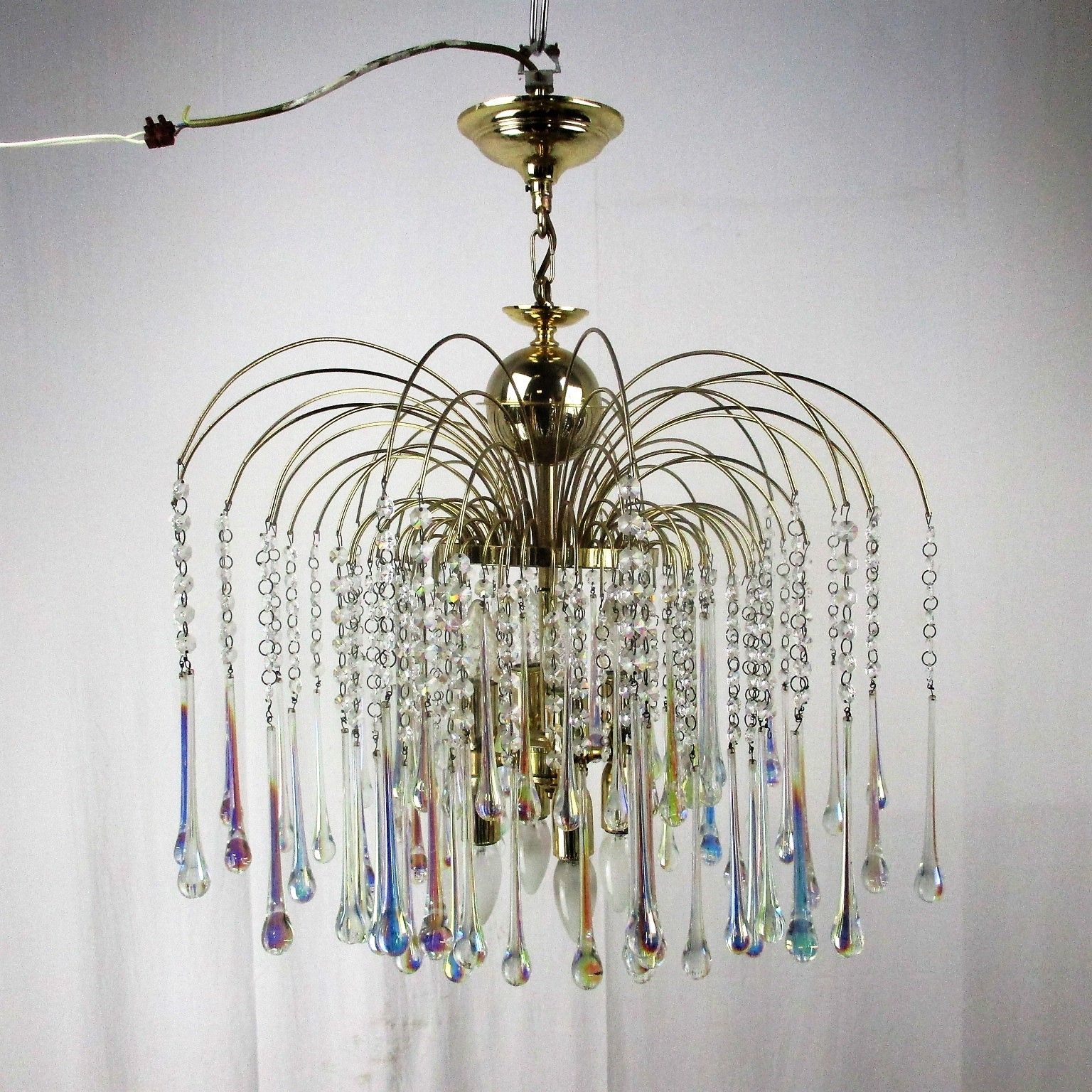 Wedding Chandelier Teardrop Beaded 8 Lights Crystal Prisms Murano Glass Romantic