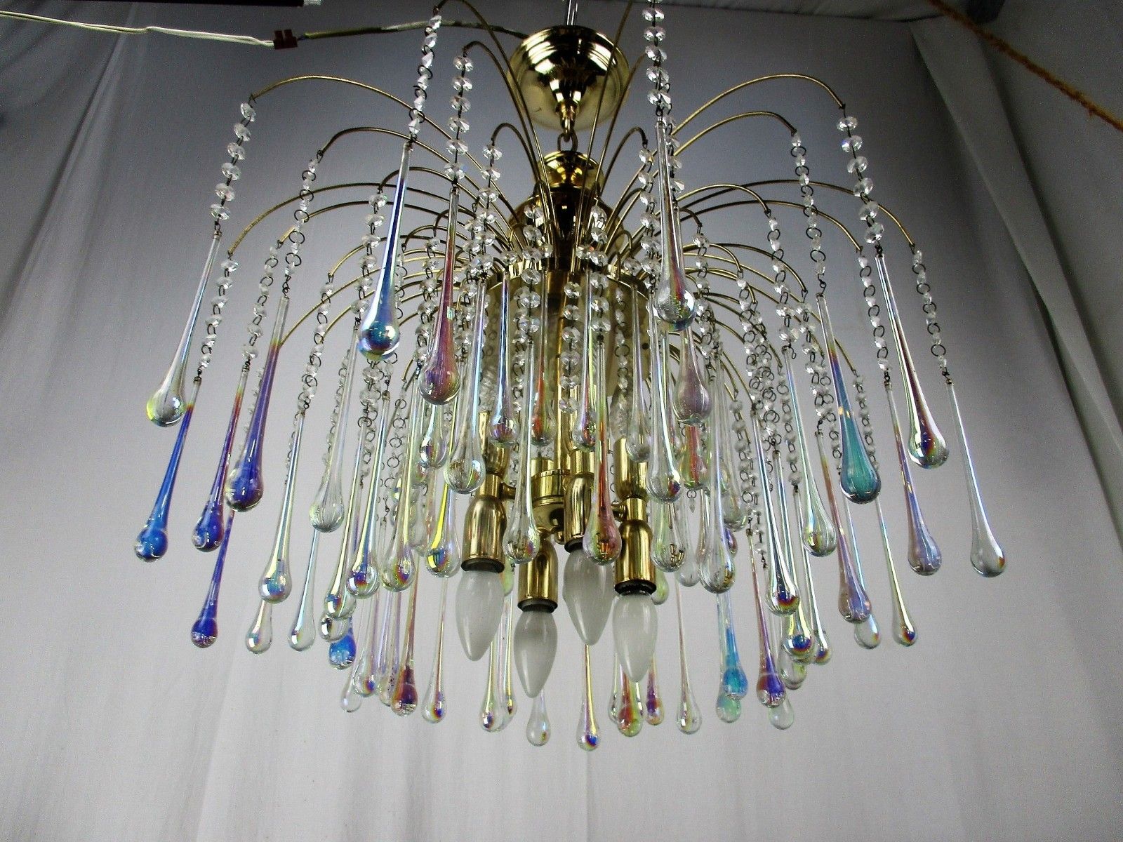 Wedding Chandelier Teardrop Beaded 8 Lights Crystal Prisms Murano Glass Romantic photo Lighting