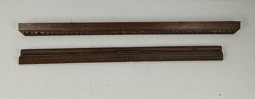 Pair Of Wooden Ornate Reclaimed  Trims  Panels Carved Wood  Antique Salvaged Arc photo 121.0