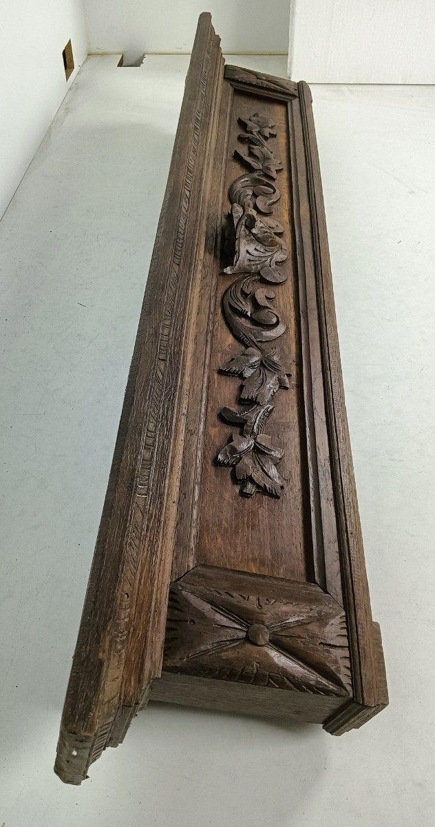 Stunning Ornate Hand Carved Wooden Antique Pediment Over Door Reclaimed Architec photo for sale