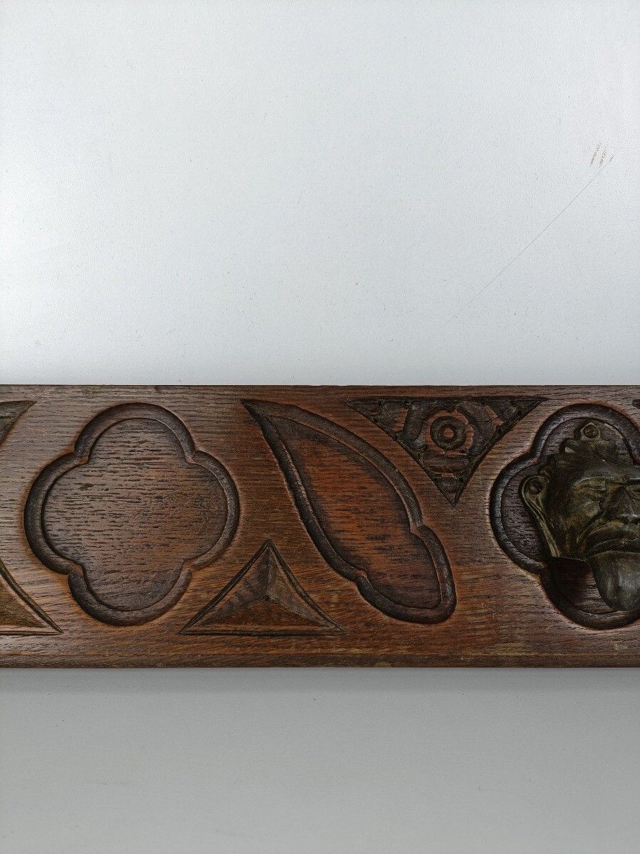 Antique  Gargoyle Pair Corbels Hand Carved Wood  Architectural Reclaimed Trims P photo 350.0