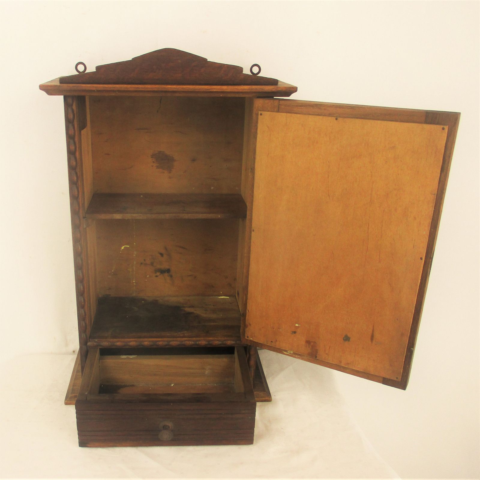 Gorgeous Kitchen Apothecary Medicine Bathroom Wall Cabinet Ornate Hand Carved Oa photo Furniture