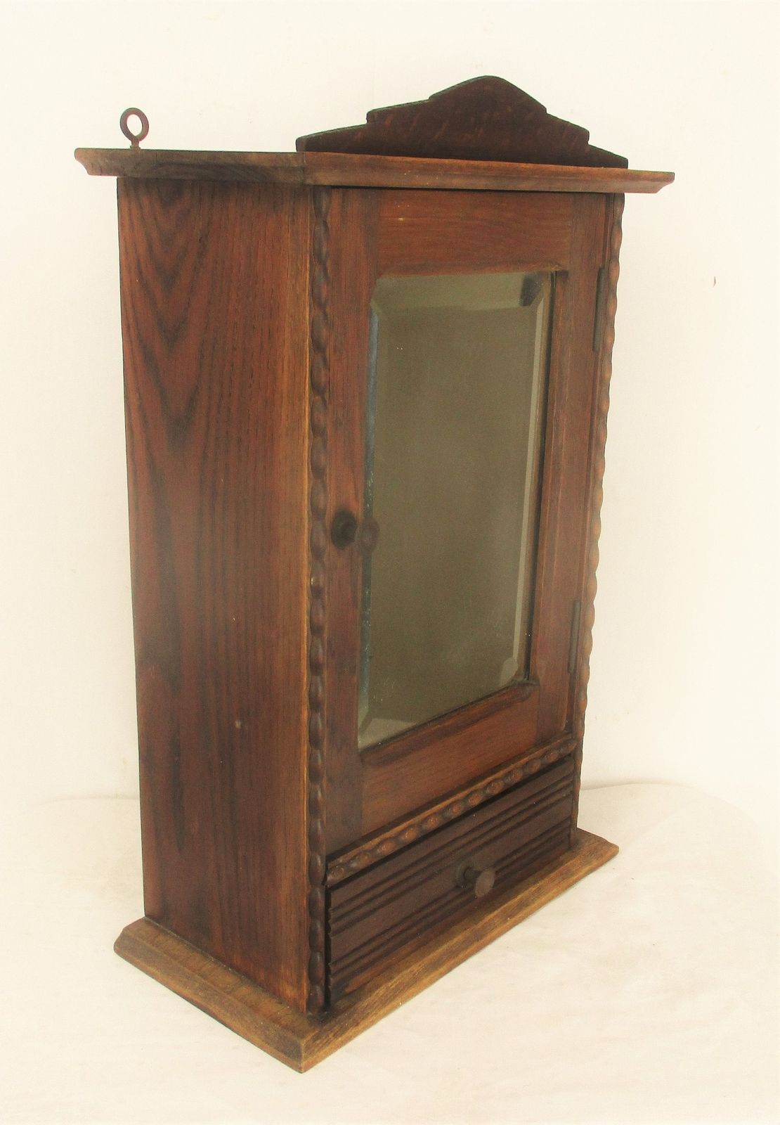 Gorgeous Kitchen Apothecary Medicine Bathroom Wall Cabinet Ornate Hand Carved Oa photo 223.0