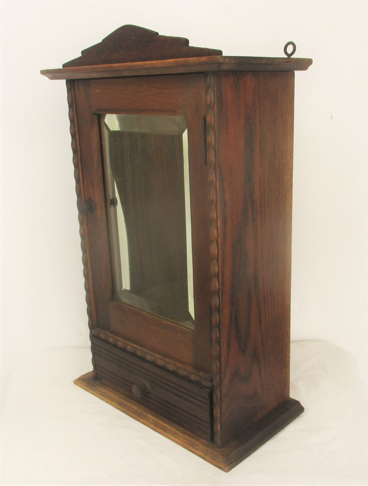 Gorgeous Kitchen Apothecary Medicine Bathroom Wall Cabinet Ornate Hand Carved Oa photo vinterior
