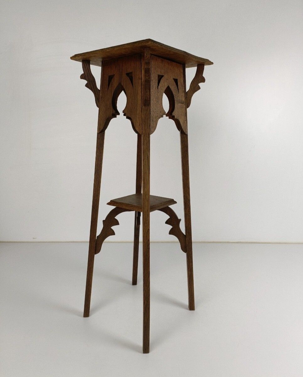 Art Nouveau Pedestal Side Table Plant Bonsai Stand Jugendstil  Wood Two Tier Bar photo buy