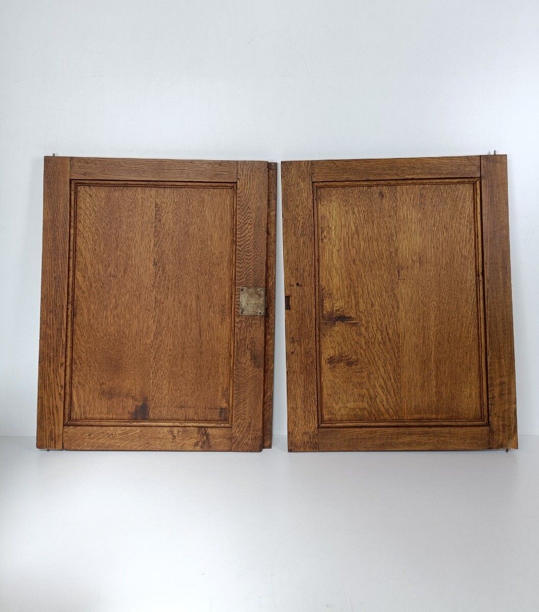 Pair Antique Hand Carved Wood Door Panels Flower Baskets Reclaimed Architectural photo buy