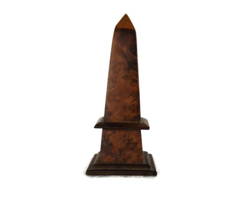 Antique Obelisk Wood Fruit Wood 20t H Century Centerpiece Decorative