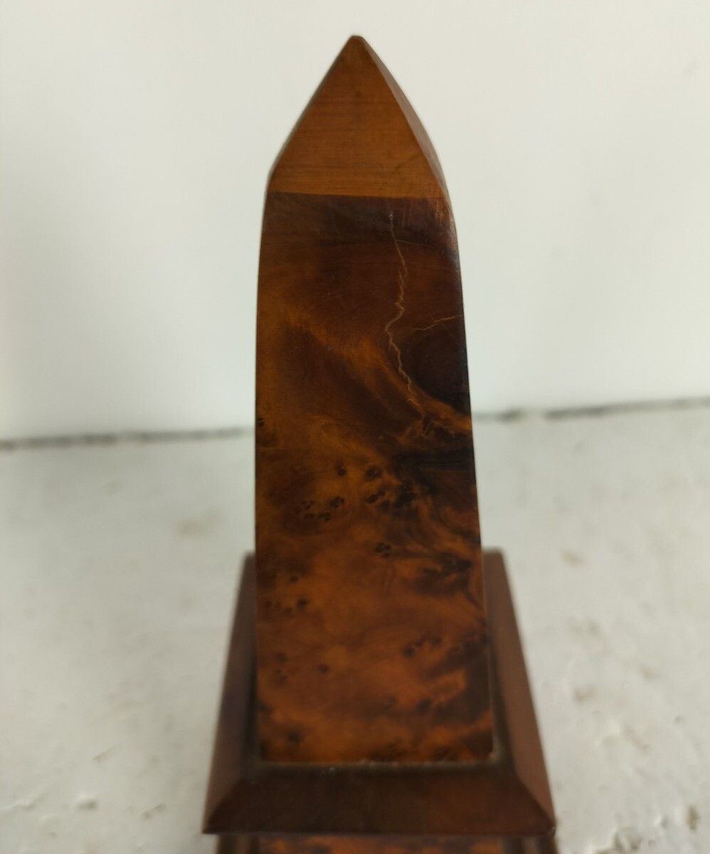 Antique Obelisk Wood Fruit Wood 20t H Century Centerpiece Decorative photo 131.0