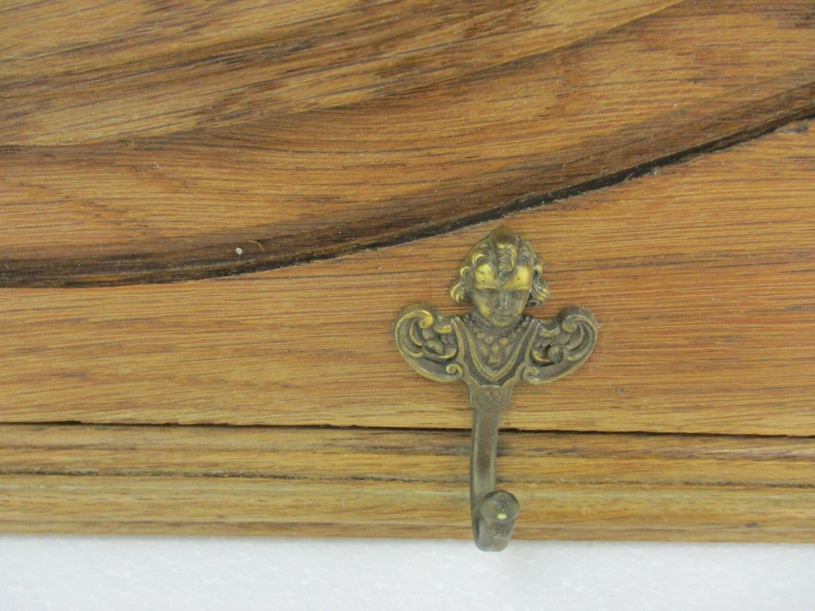 Hand Carved Wood  Coat Hat Kitchen Hallway Rack Gorgeous Heavy Antique photo for sale