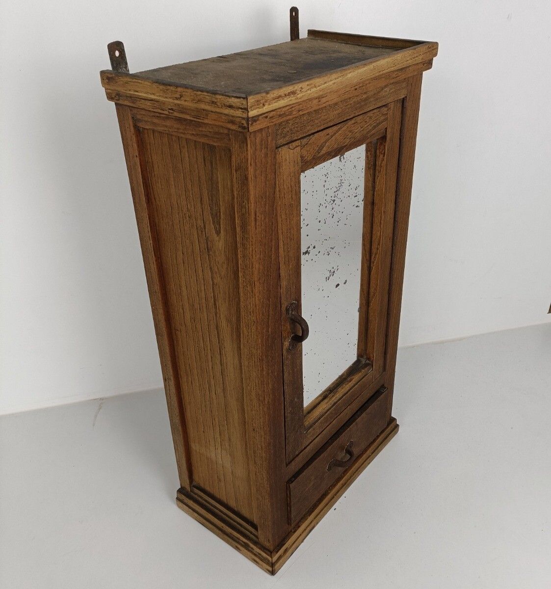 Antique Medicine Apothecary Cabinet Barn Style Ornate Carved Wood Kitchen Bathro photo Furniture