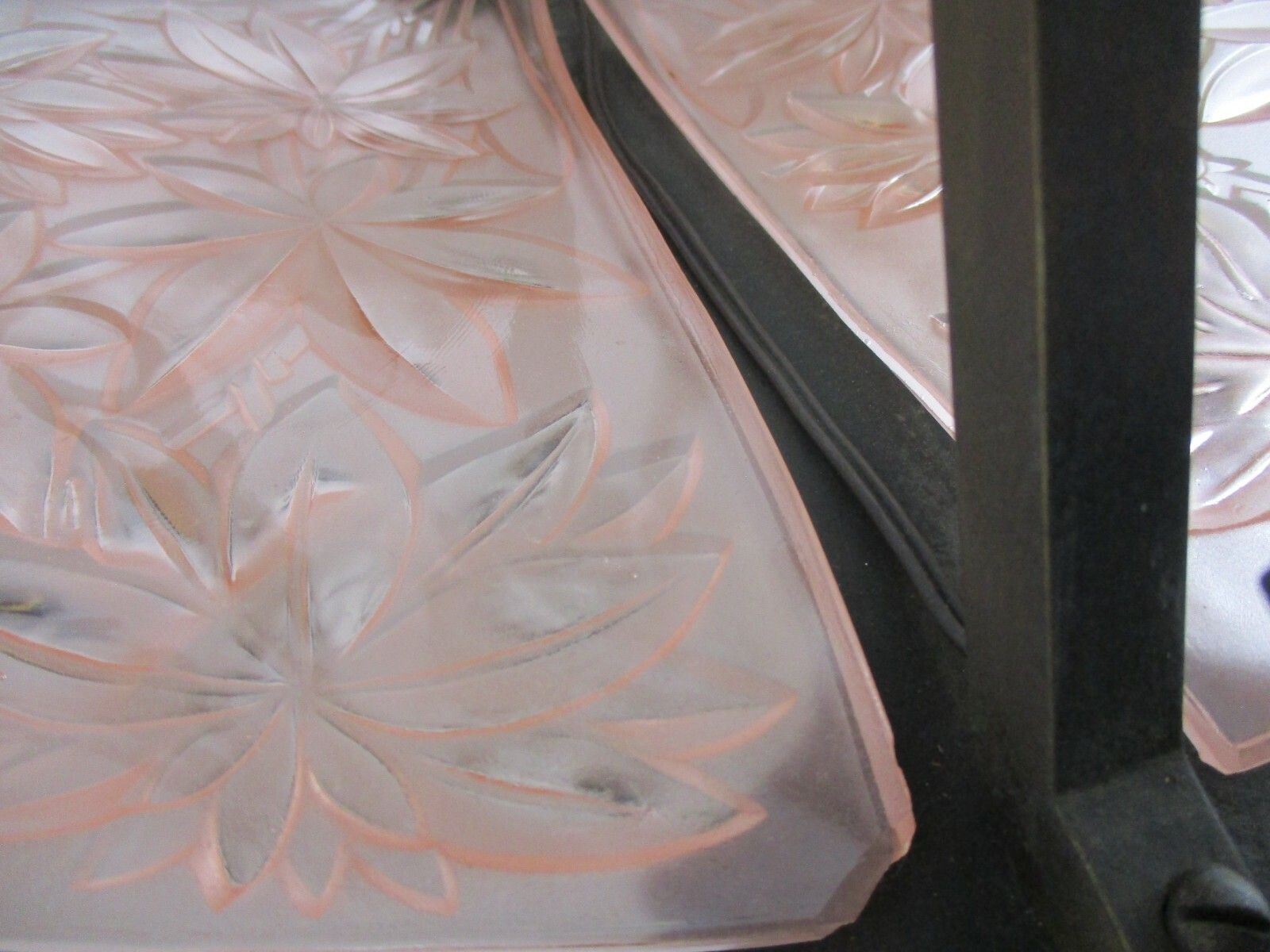 Art Nouveau  15!!  Lights Chandelier Lamp Art Deco Pink Glass Flower Shade Wow photo 1375.0