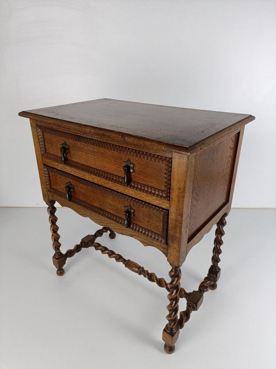 Barley Twist Sewing Quilting Cabinet Desk Table Edwardian Gorgeous Antique Wow photo for sale