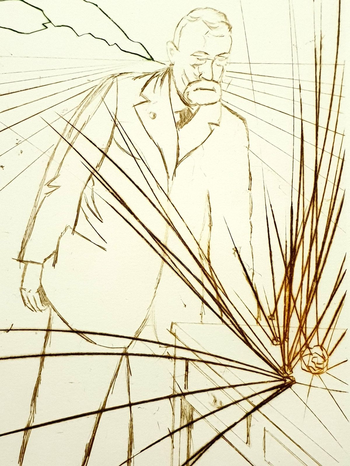 Salvador Dalí­Salvador Dali   Pierre Curie   Original Handsigned Engraving1970 photo 2863.0