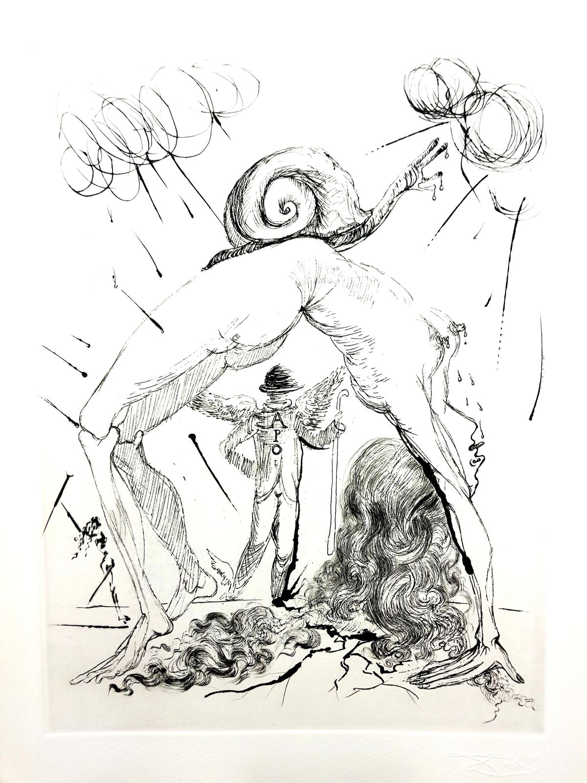 Salvador Dalí­Salvador Dali   Nude With Snail1967