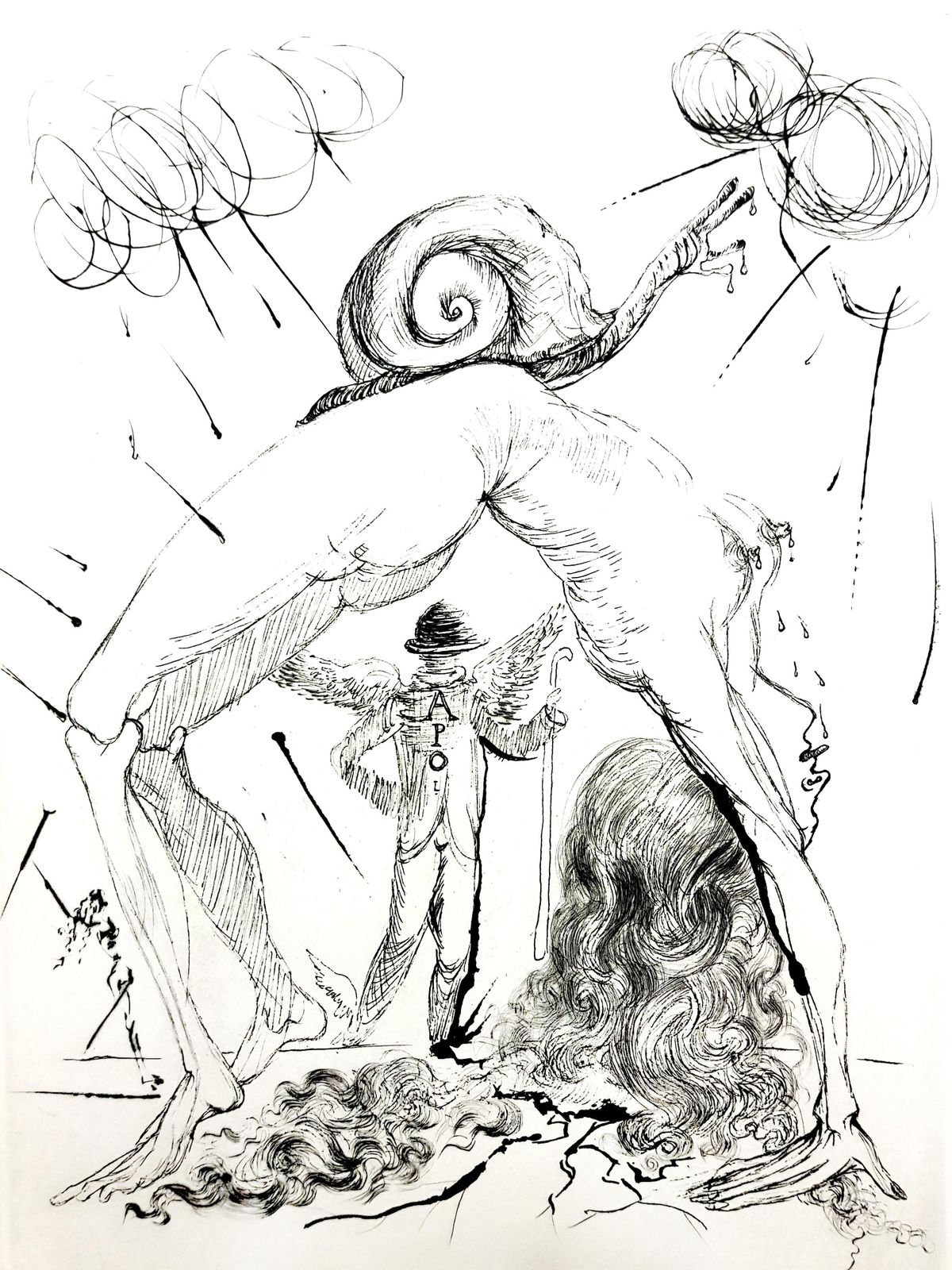 Salvador Dalí­Salvador Dali   Nude With Snail1967 photo furniture