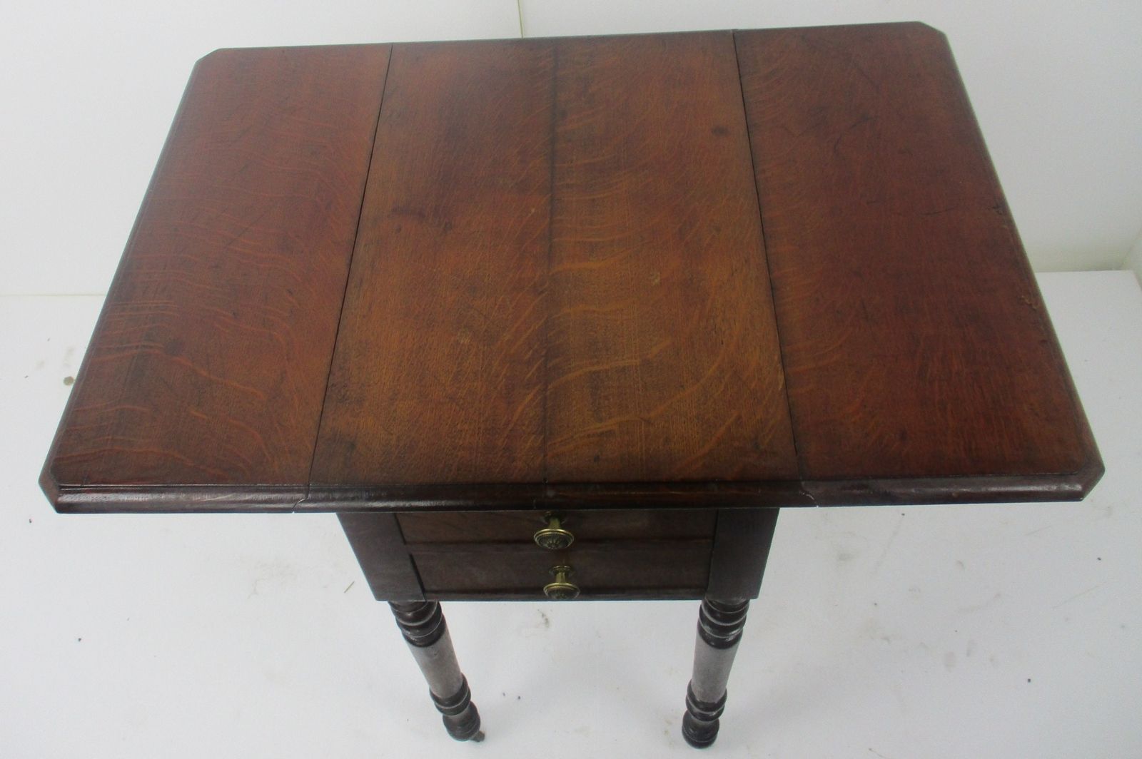 Antique Drop Leaf Gate Leg Table Cabinet Desk Hallway Furniture Drawers Sweet On photo Furniture