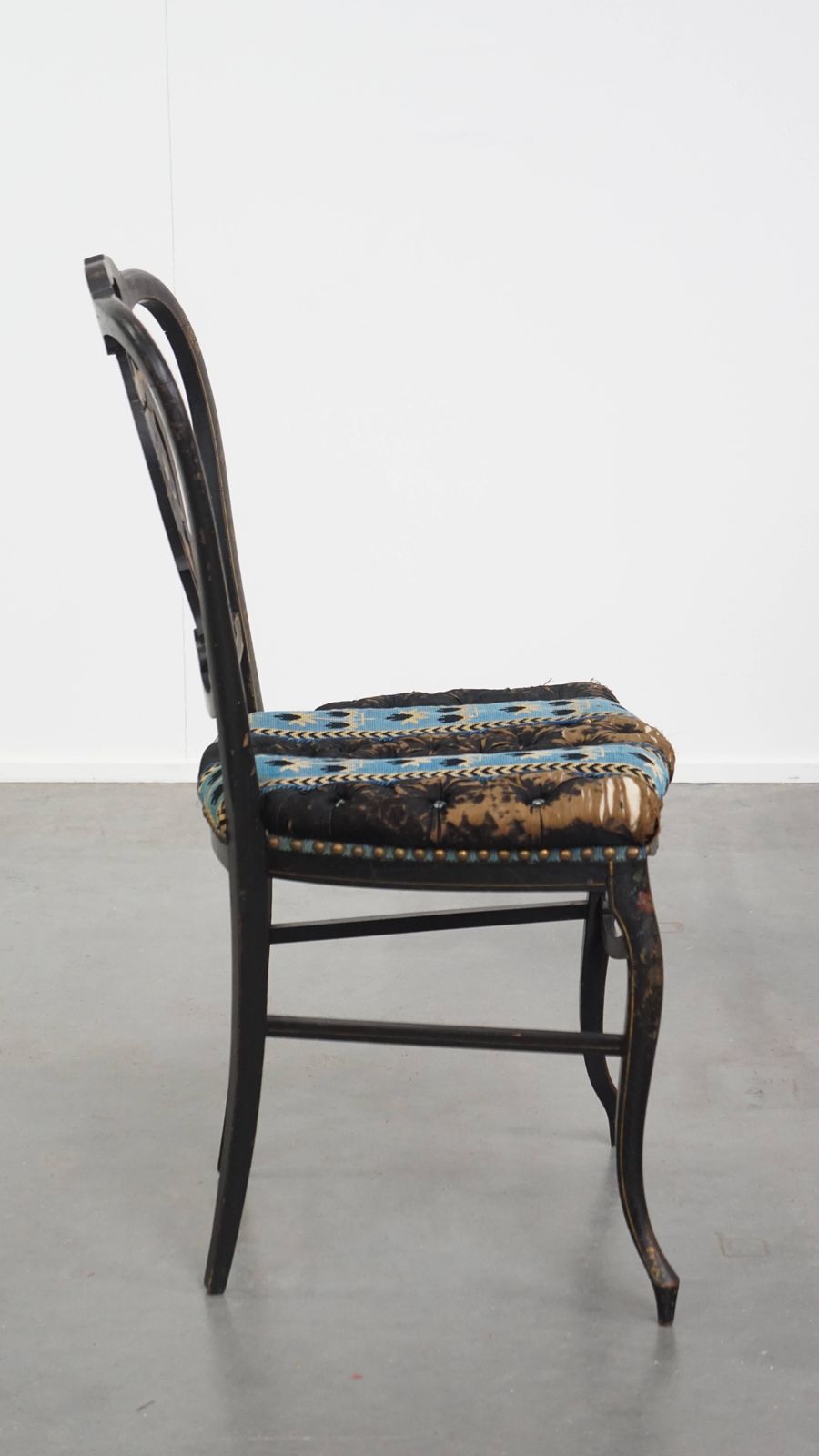 Unique And Elegant Antique French Napoleon 3 Chair Inlaid With Mother Of Pearl photo for sale