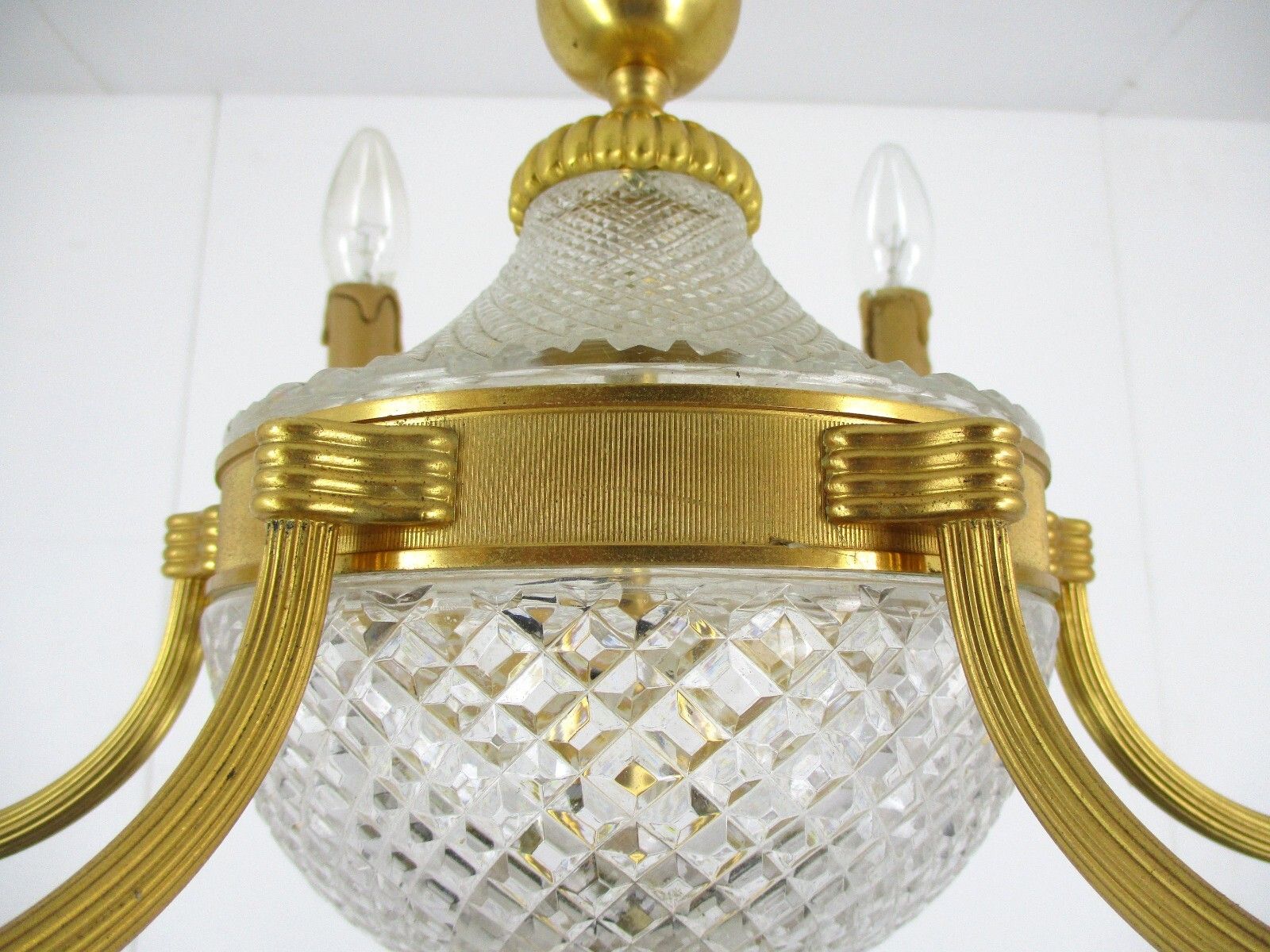 Hollywood Regency 1950s Chandelier Lamp Christal Brass Small Lovely 6 Lights Arm photo buy