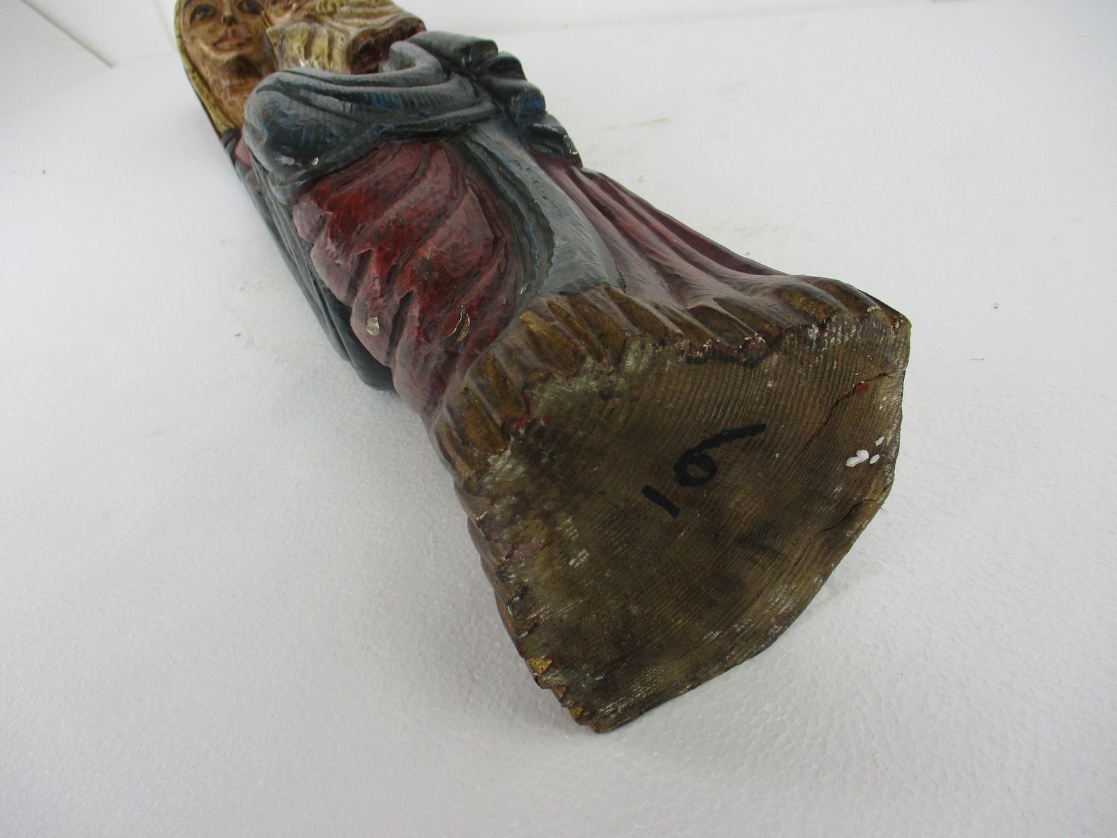 photo furniture Xl Vintage Virgin Mary Madonna And Child Hand Carved Wood Polychrome Statue Chur