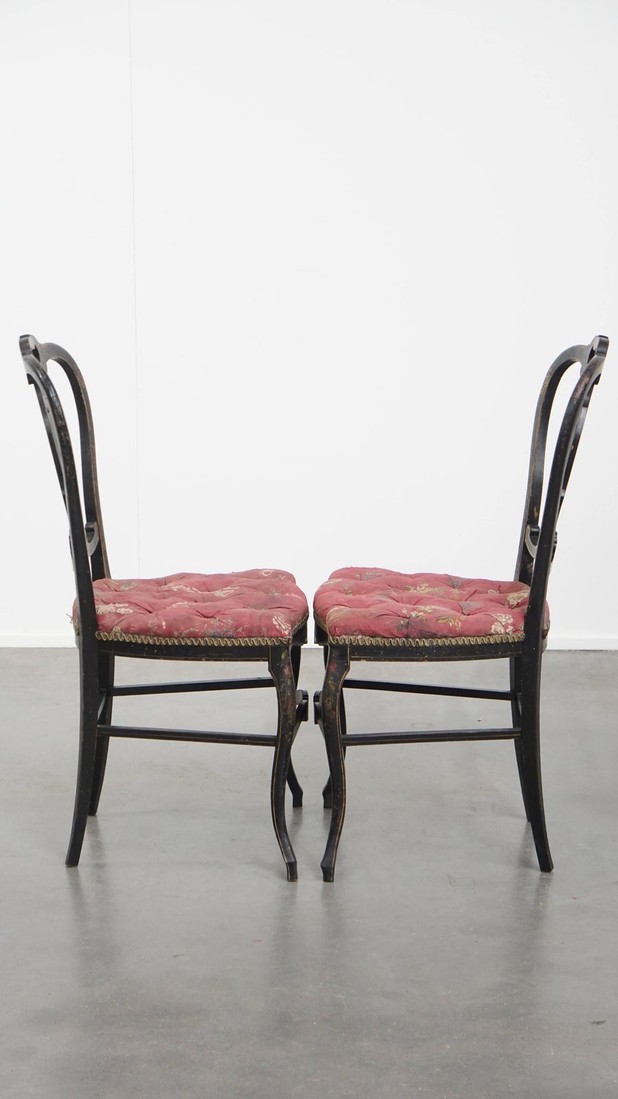 Set Of 2 Unique And Elegant Antique French Napoleon 3 Chairs Inlaid With Mother Of Pearl photo furniture