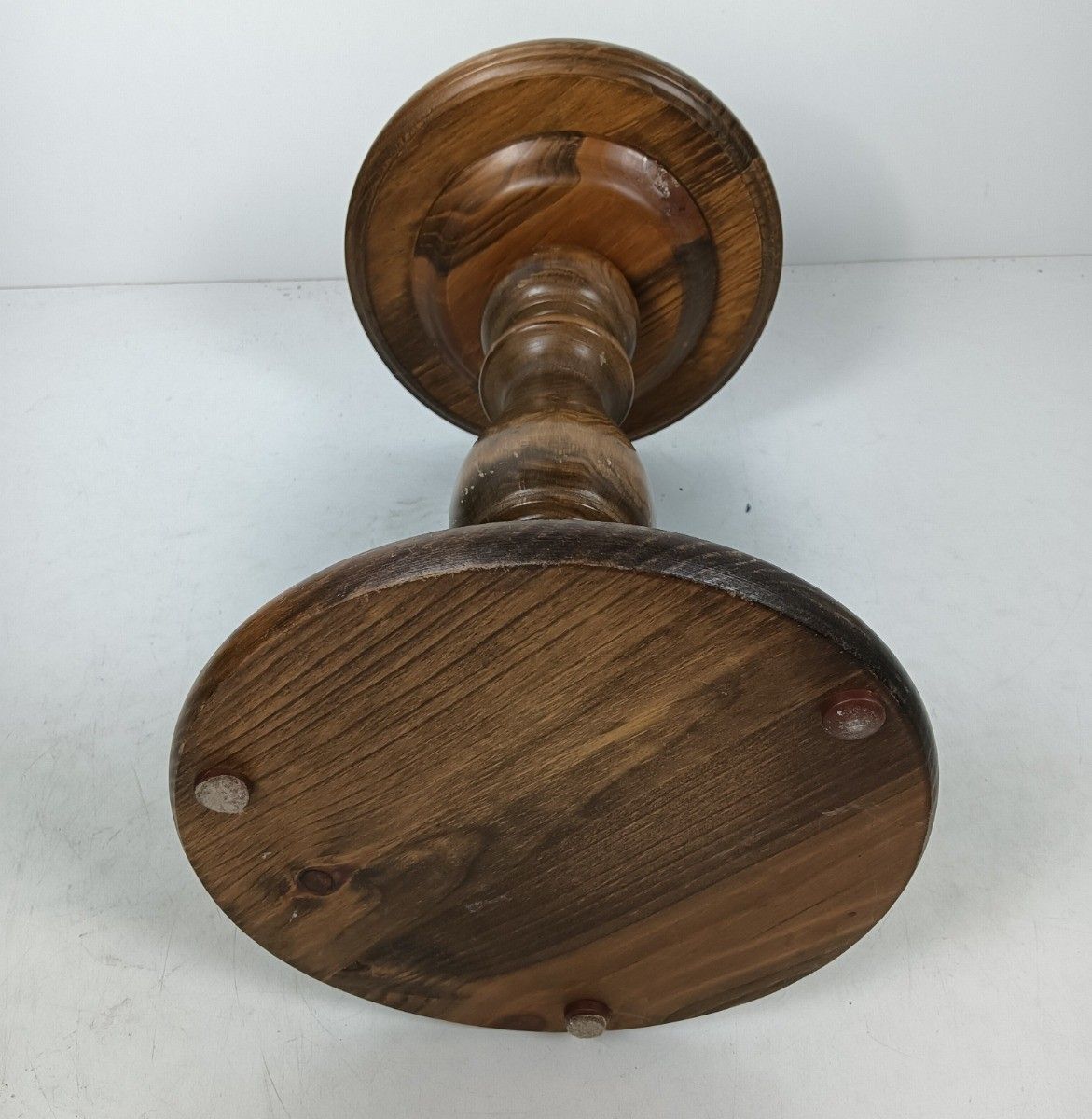 Vintage Pedestal Hand Carved Pinewood Plant Stand Side Table Bonsai Flower Table photo Furniture
