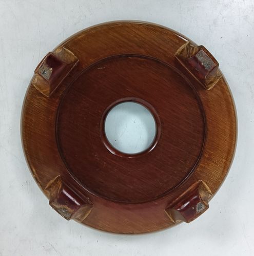 Chinese Family Rose Porcelain Green Vintage Garden Stool Seat On Wooden Base Gor photo Garden Furniture