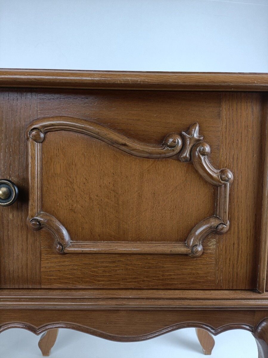 Couple French Louis XV/XVI Style Wooden Nightstands End Tables Modernist Vintage photo vintage