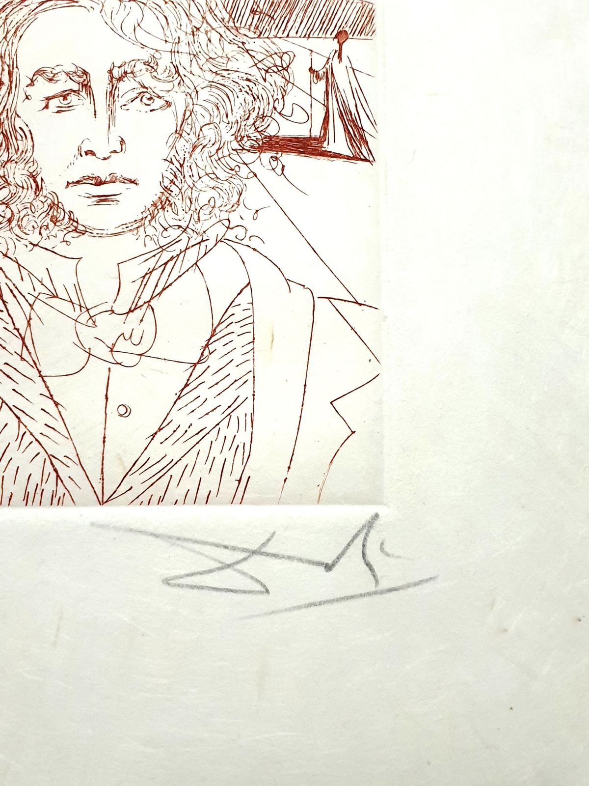 Salvador Dalí­Salvador Dali   Henry Wadsworth Longfellow   Original Handsigned Etching1967 photo Art