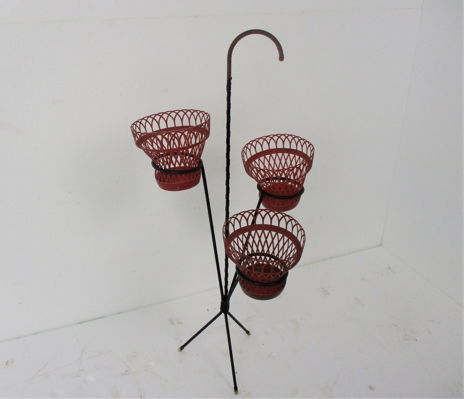 Mathieu Mategot Designed  Tiered Hobo Plant Bonsai Stand Pedestal 3 Tiers Wrough photo Home Decor