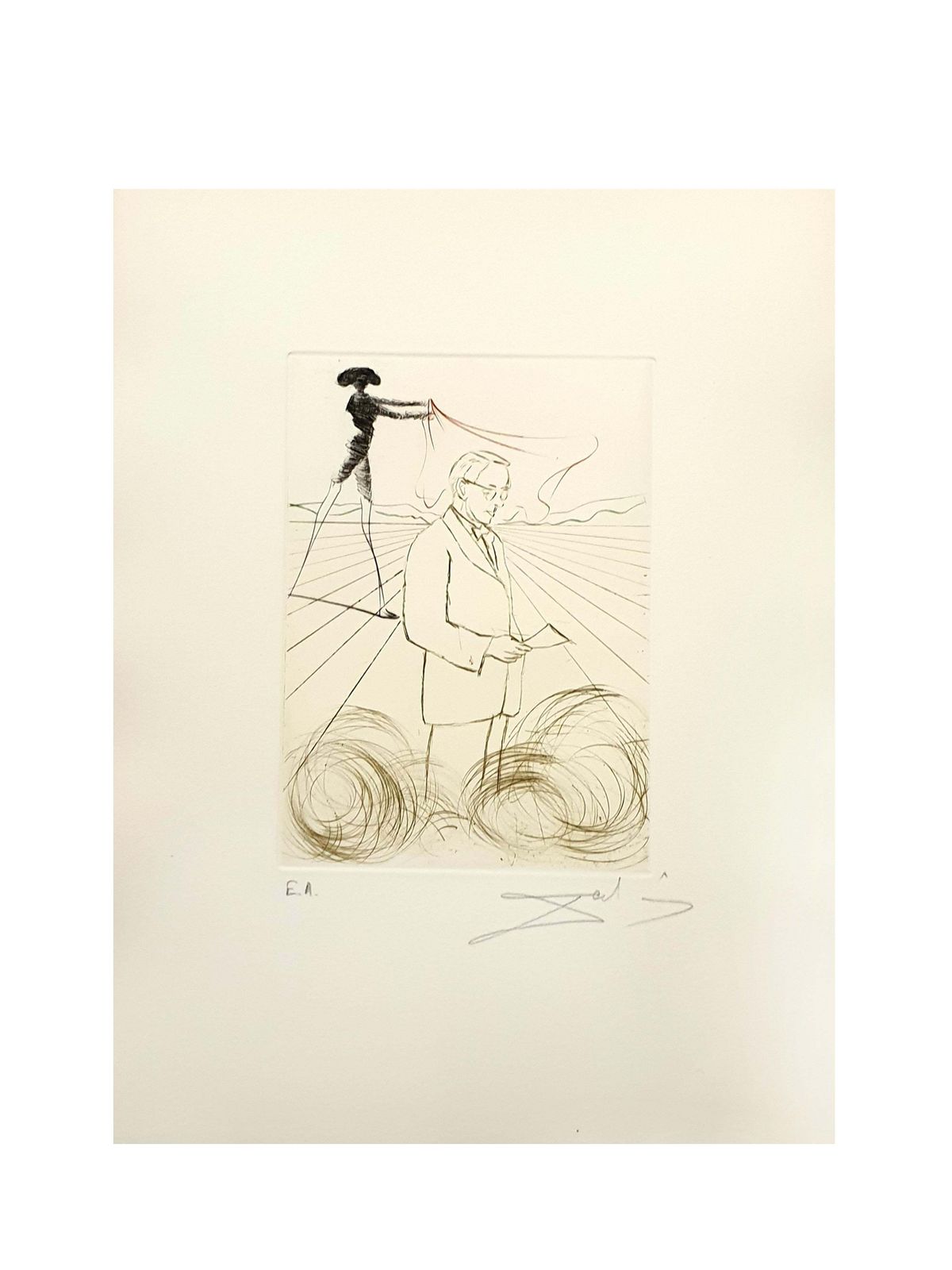 Salvador Dalí­Salvador Dali   Alexander Fleming   Original Handsigned Engraving1970 photo furniture