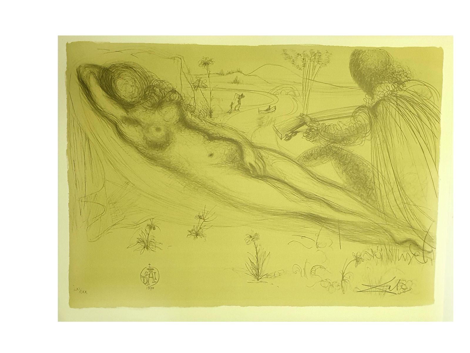 Salvador Dalí­Salvador Dali   Serenade   Lithograph1970 photo furniture
