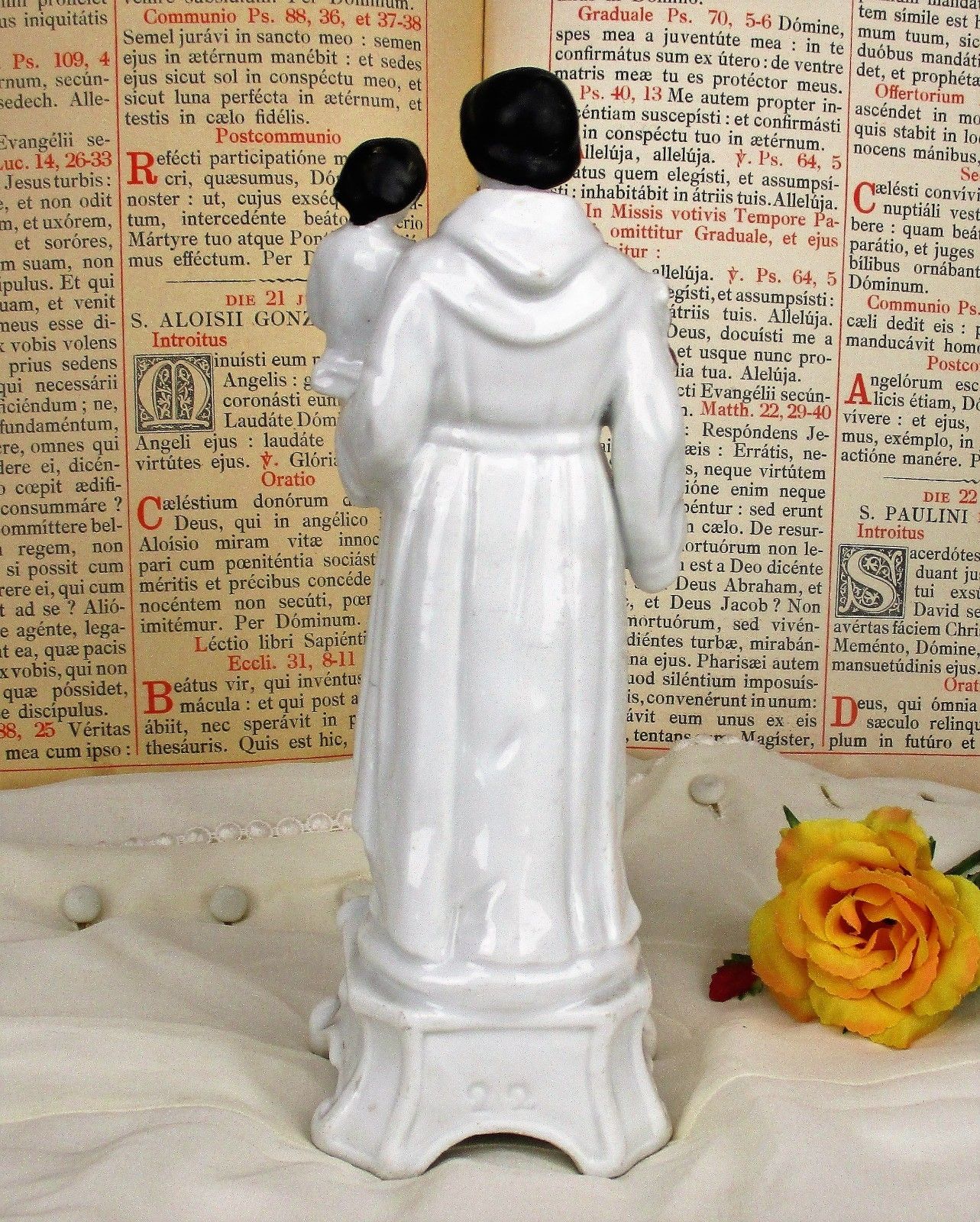Antique 1900 Vieux Paris Porcelain  Statue H. Heart Virgin Mary Infant Jesus 9" photo buy