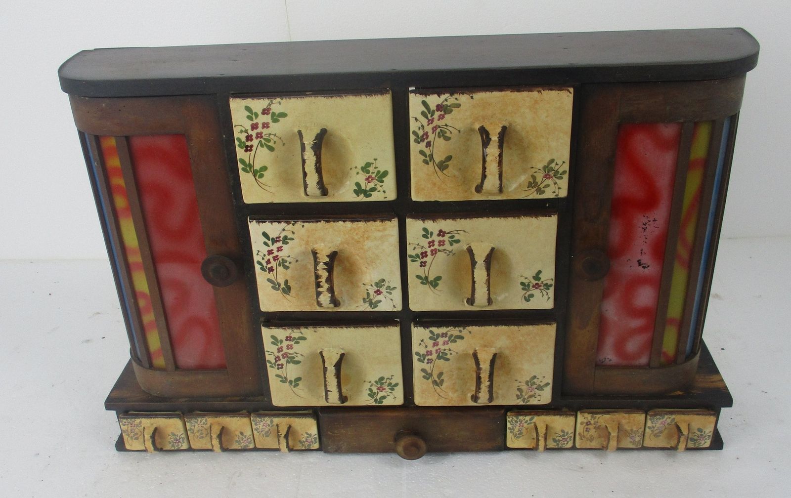 Art Deco Nouveau  Kitchen Spice Rack Cabinet Pop Art Herbs Spices  Jars Colored photo furniture